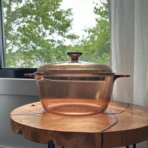 Visions Corning Ware Amber Glass Dutch Oven Dish with Lid